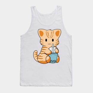 Tabby Cat Bubble Tea Tank Top